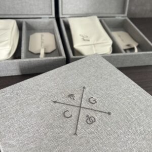 Caixa Personalizada Artesanal com Monograma Noivos e Padrinhos - CX TD 016