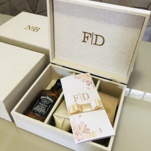 Caixa Personalizada Artesanal para Padrinhos/Noivos - CX TD 038
